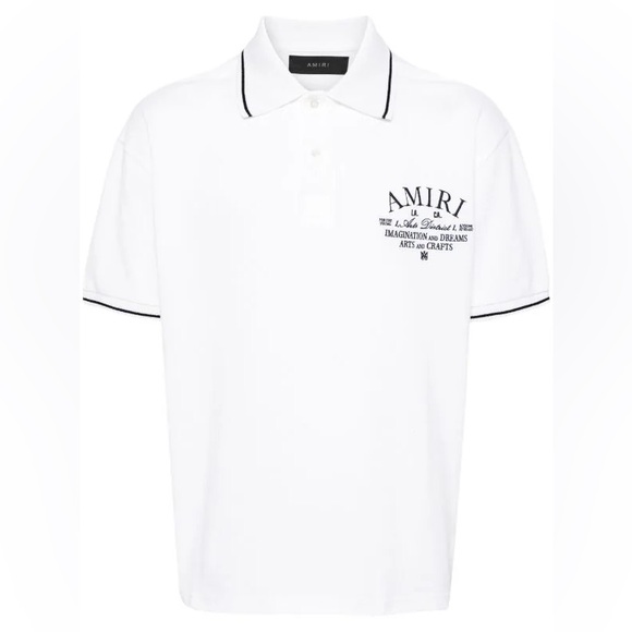 AMIRI Logo-Embroidered Polo Shirt Size Medium - Picture 1 of 7